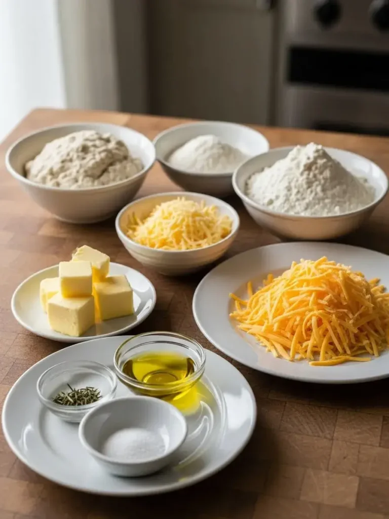 Ingredients for Sourdough Cheese Crackers