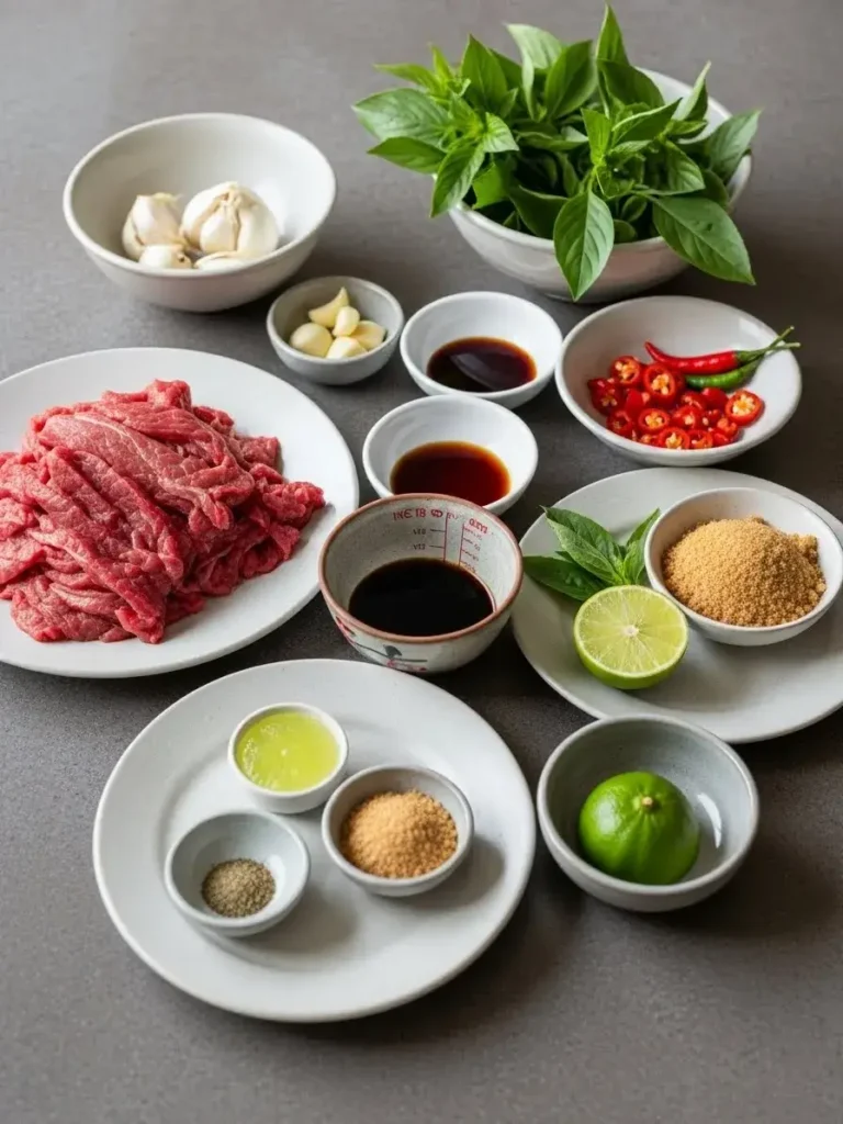 Ingredients for Thai Basil Beef Rolls Ingredients for Thai Basil Beef Rolls