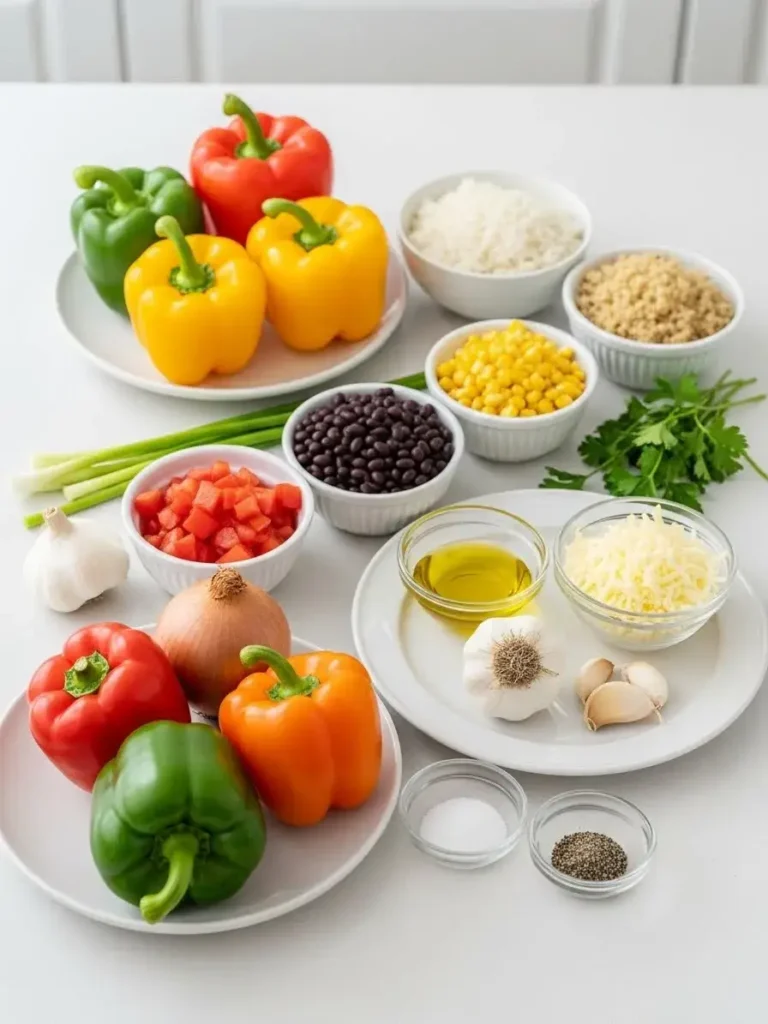 Ingredients for Vegetarian Stuffed Bell Peppers