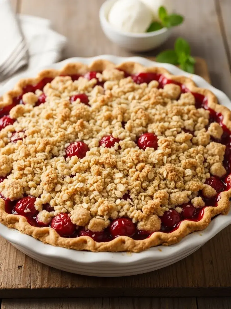 Cherry Crumb Pie Recipe with Sweet Cherries