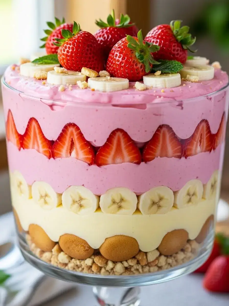 Strawberry Raspberry Banana Strawberry Banana Pudding Easy Creamy Dessert Recipe