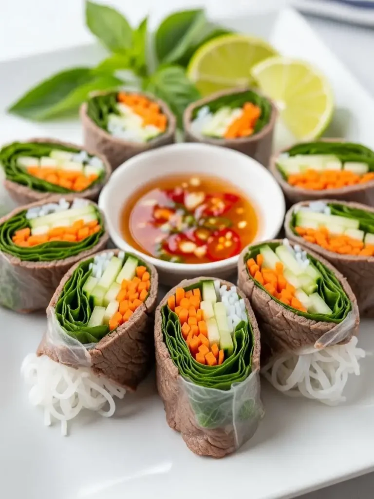 Thai Basil Beef Rolls
